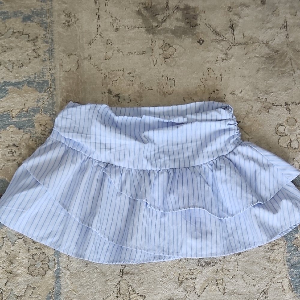 PrettyLittleThing Light Blue Striped Mini Skirt